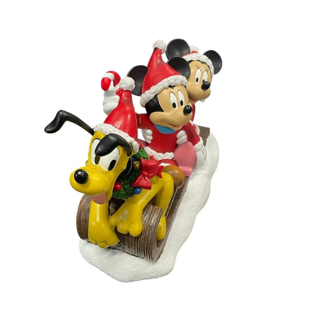 Mickey Minnie Pluto Disneyana Resin Figurine‎ 7.5in Christmas Decor